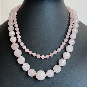 Lavender Jade Graduating Beaded Continuous Strand Necklace